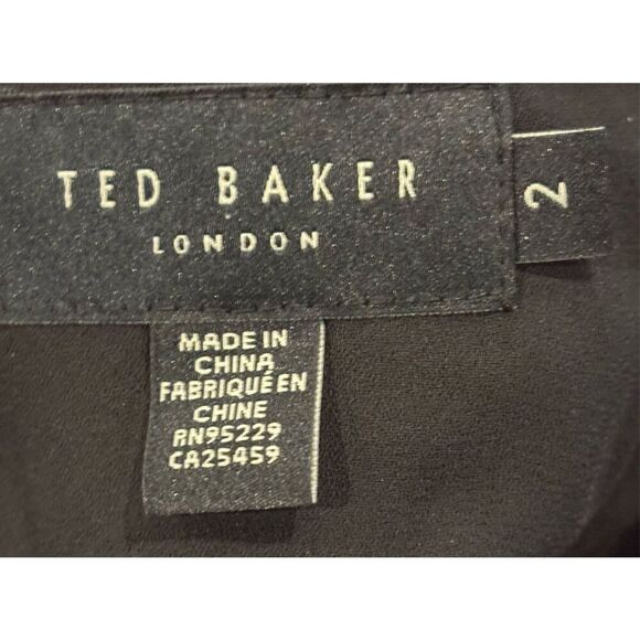 Ted Baker Womens Jasmyna Ruffle Blouse in Black NWT Size 2/ US 4-6 - Picture 6 of 7